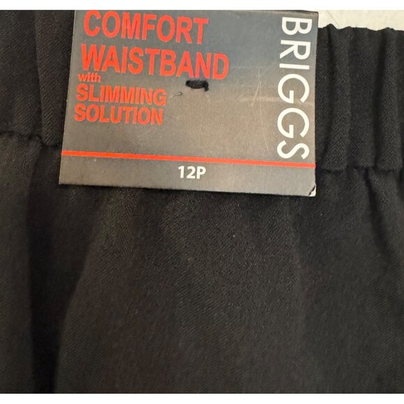 Briggs Womens Petite Comfort Waistband Slimming Black Pants 12P Relaxed Fit Mode - Picture 3 of 5